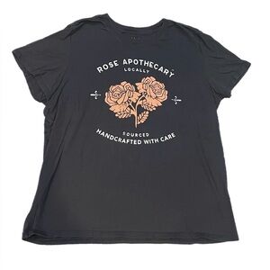 Rose Apothecary Locally Sourced Schitts Creek T Shirt Charcoal Womens Size L